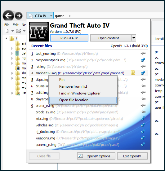 OpenIV 1.6 para GTA 4